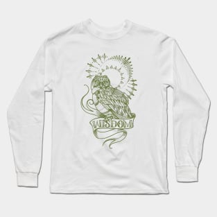 wisdom owl tattoo shirt Long Sleeve T-Shirt